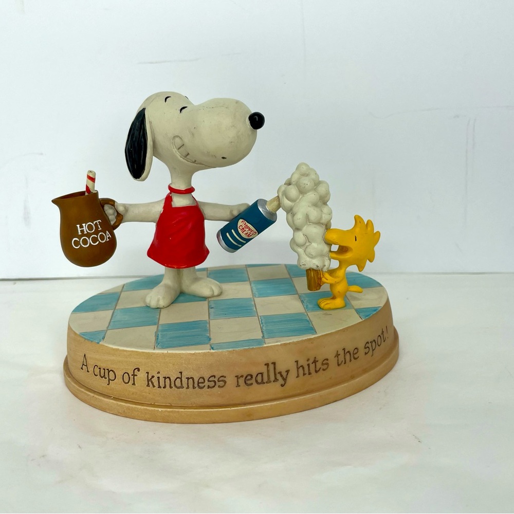 Snoopy Woodstock Peanuts Gallery  A Cup Of Kindness Hallmark 2011 Figurine